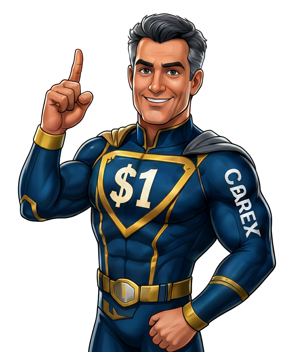 CAREX $1 VIN check mascot